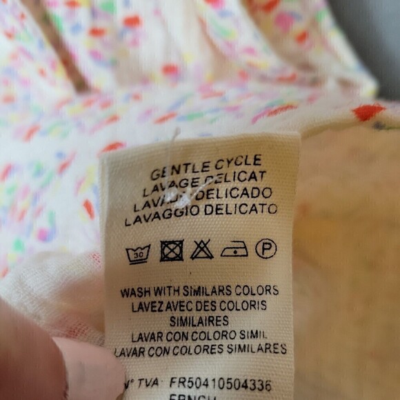 NWT FRNCH Womens Romanne Cotton V-neck Puff sleeve Shirtdress Size S - Picture 12 of 16